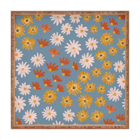 Emanuela Carratoni Wild Painted Flowers Square Tray
