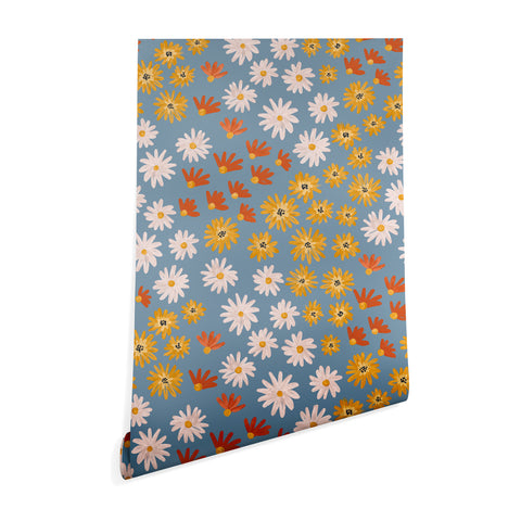 Emanuela Carratoni Wild Painted Flowers Wallpaper