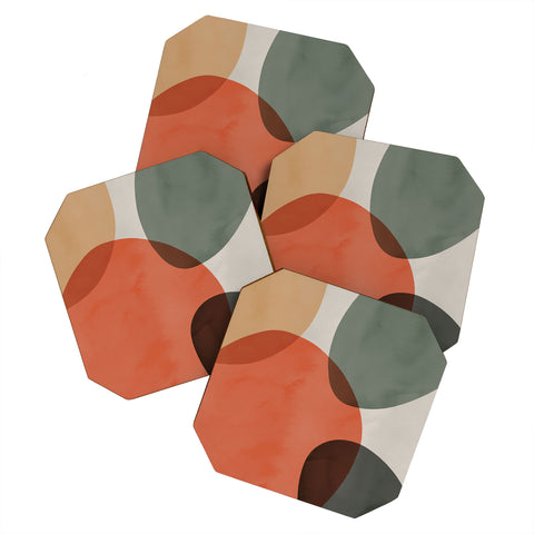 Emanuela Carratoni Winter Abstract Theme Coaster Set