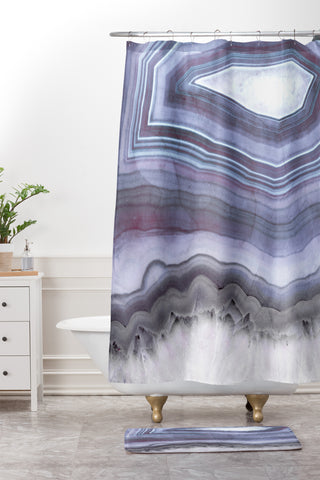 Emanuela Carratoni Winter Agate Shower Curtain And Mat