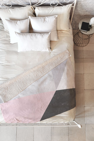 Emanuela Carratoni Winter Color Geometry Fleece Throw Blanket