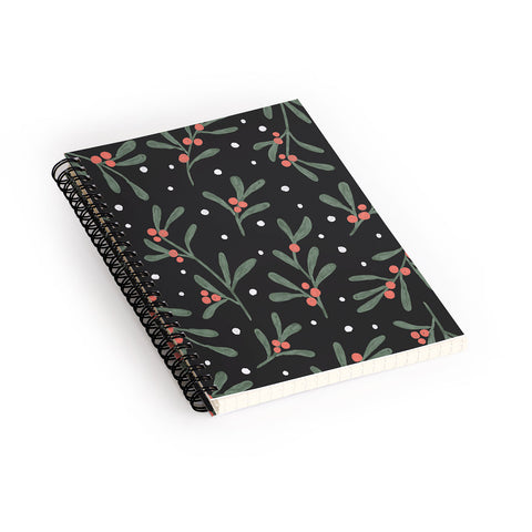Emanuela Carratoni Winter Mistletoe Spiral Notebook