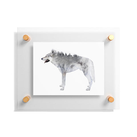 Emanuela Carratoni Winter Wolf 1 Floating Acrylic Print