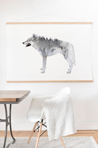 Emanuela Carratoni Winter Wolf 1 Art Print And Hanger