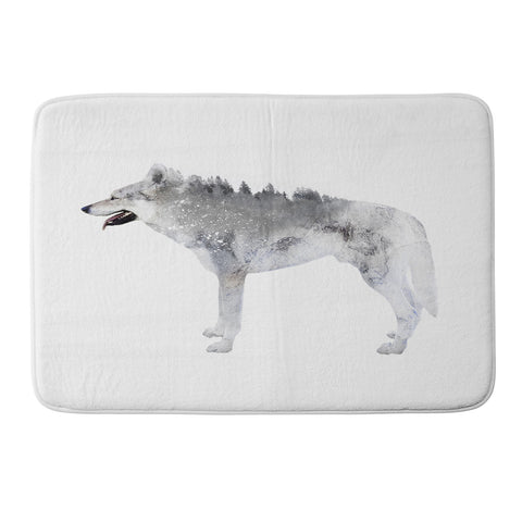 Emanuela Carratoni Winter Wolf 1 Memory Foam Bath Mat