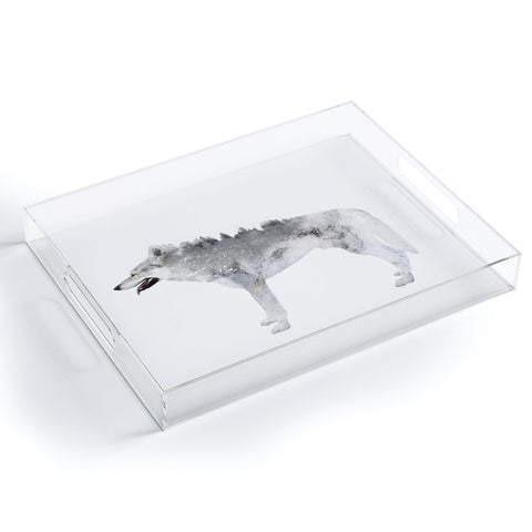 Emanuela Carratoni Winter Wolf 1 Acrylic Tray