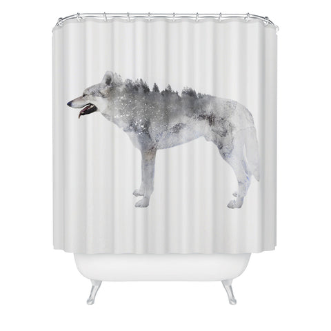 Emanuela Carratoni Winter Wolf 1 Shower Curtain