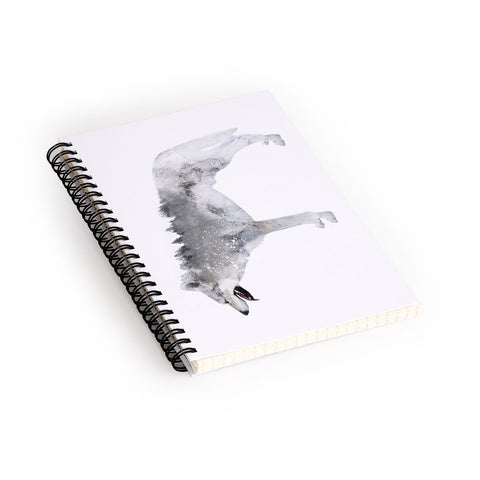 Emanuela Carratoni Winter Wolf 1 Spiral Notebook