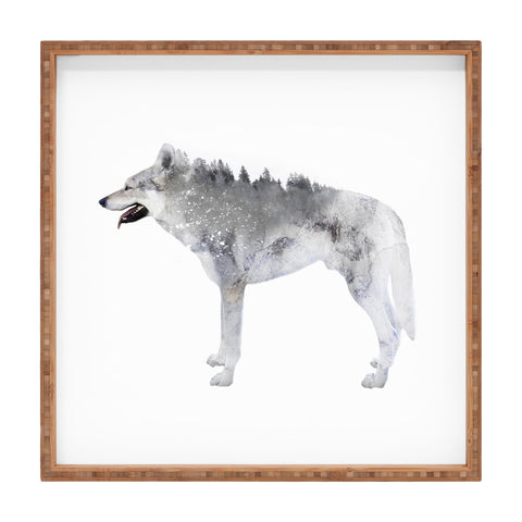 Emanuela Carratoni Winter Wolf 1 Square Tray