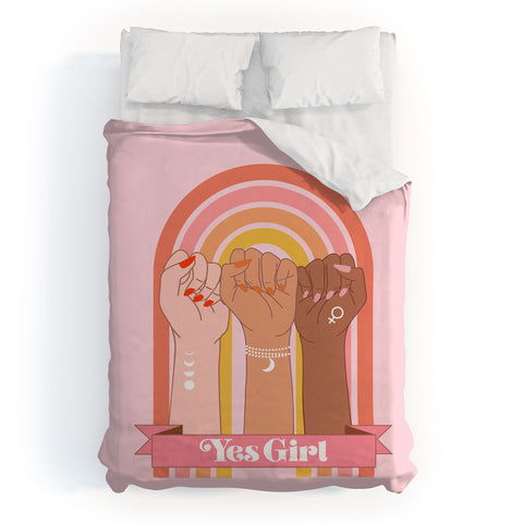 Emanuela Carratoni Yes Girl Duvet Cover