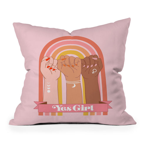 Emanuela Carratoni Yes Girl Throw Pillow