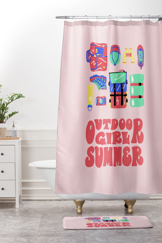 Emma Boys Outdoor Girl Summer Shower Curtain And Mat