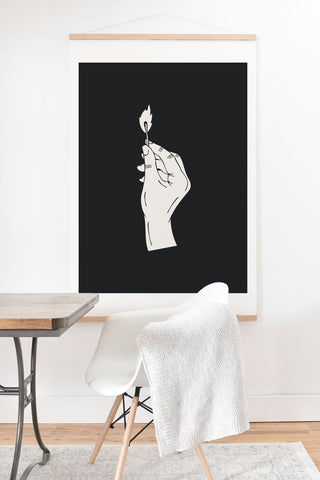 Emma Boys Strike a Light Dark Background Art Print And Hanger