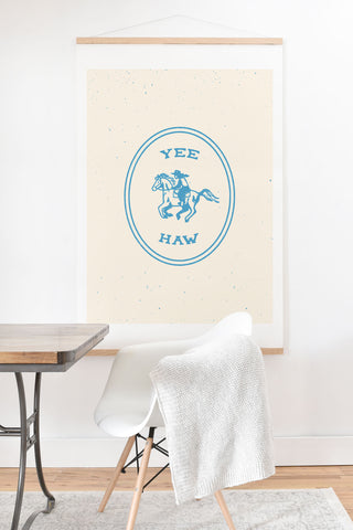 Emma Boys Yee Haw in Blue Art Print And Hanger