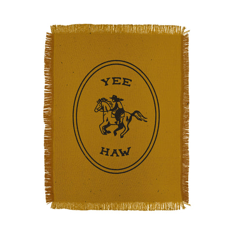 Emma Boys Yee Haw in Gold Throw Blanket