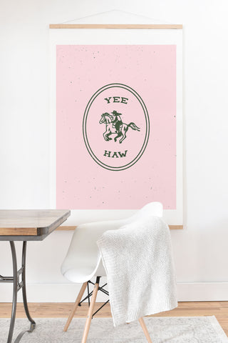 Emma Boys Yee Haw in Pink Art Print And Hanger