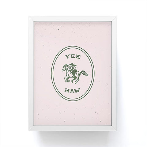 Emma Boys Yee Haw in Pink Framed Mini Art Print