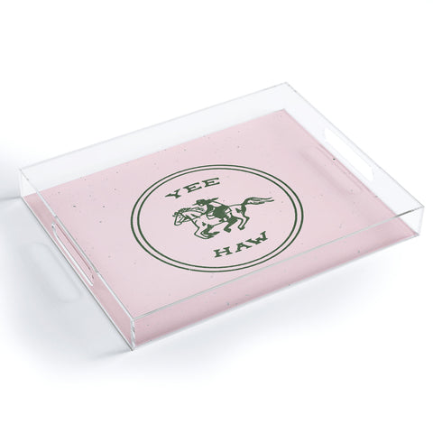 Emma Boys Yee Haw in Pink Acrylic Tray