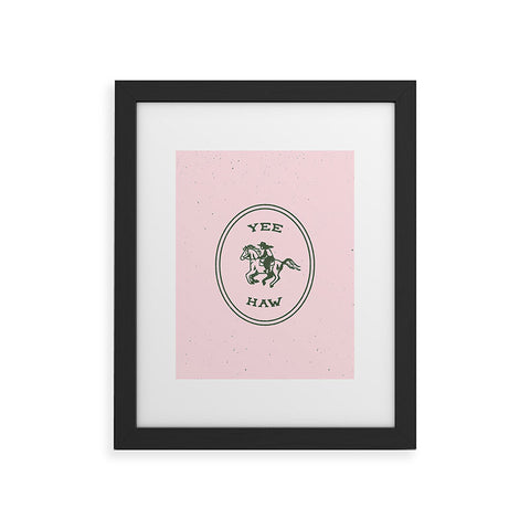 Emma Boys Yee Haw in Pink Framed Art Print