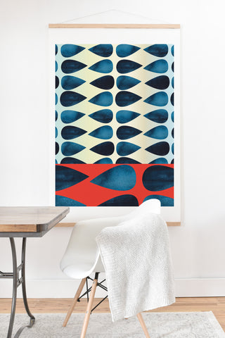 Emmie K Blue Drops Art Print And Hanger