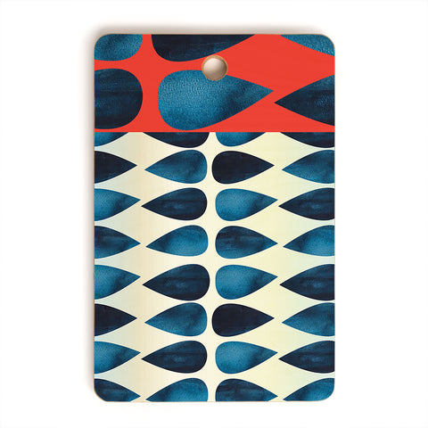 Emmie K Blue Drops Cutting Board Rectangle