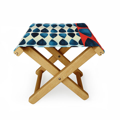 Emmie K Blue Drops Folding Stool