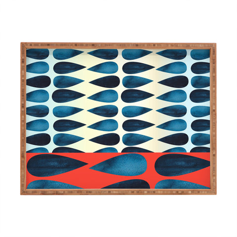 Emmie K Blue Drops Rectangular Tray