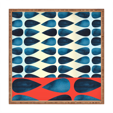 Emmie K Blue Drops Square Tray