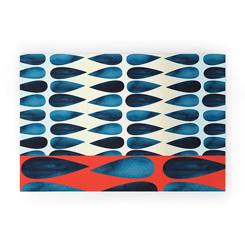 Emmie K Blue Drops Welcome Mat