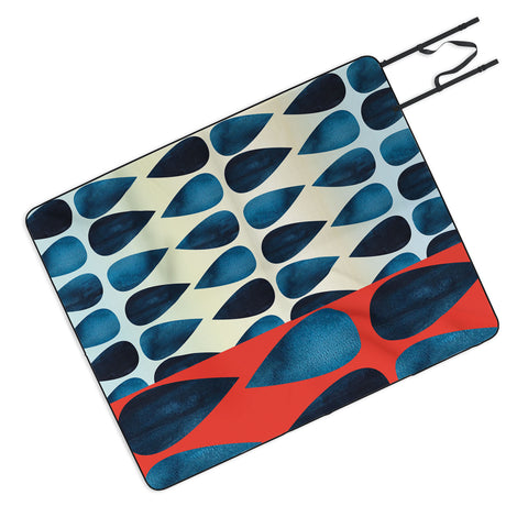 Emmie K Blue Drops Picnic Blanket