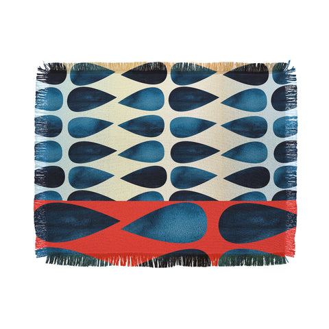 Emmie K Blue Drops Throw Blanket