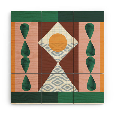Emmie K Memphis Ikat Wood Wall Mural
