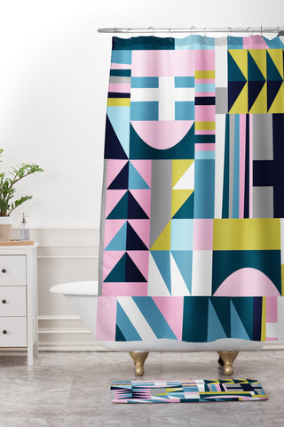 Emmie K modern love Shower Curtain And Mat