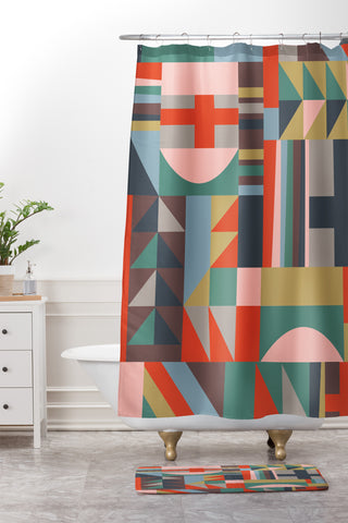 Emmie K Modern Love Warm Shower Curtain And Mat