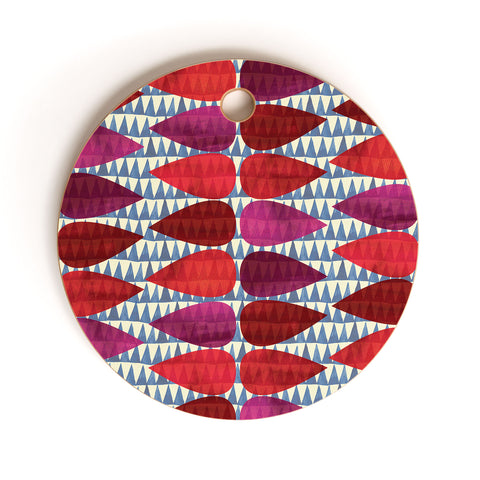 Emmie K Pink Drop Cutting Board Round