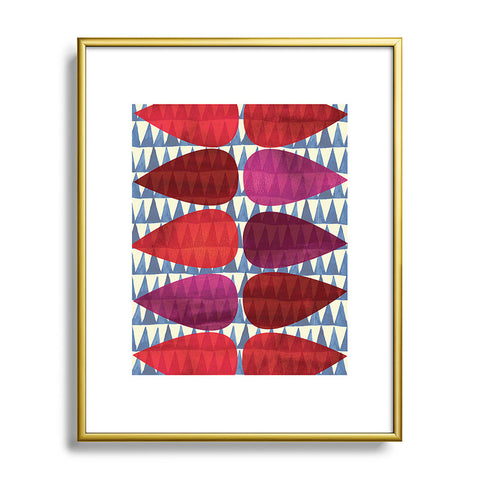 Emmie K Pink Drop Metal Framed Art Print