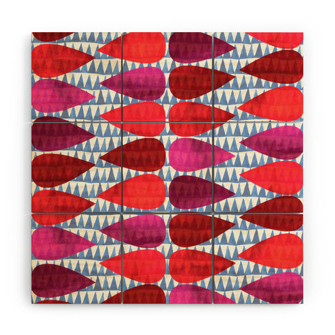 Emmie K Pink Drop Wood Wall Mural