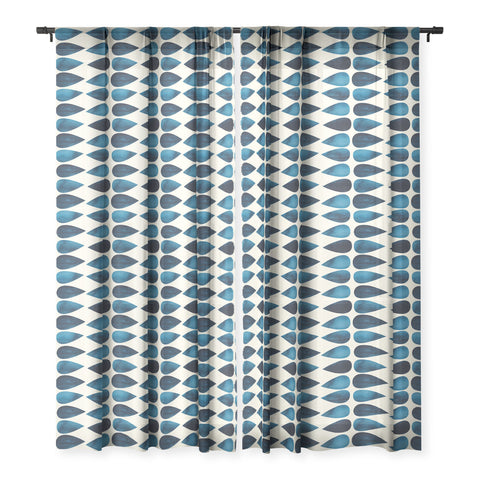 Emmie K Simple Blue Drop Sheer Window Curtain