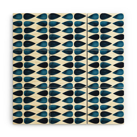 Emmie K Simple Blue Drop Wood Wall Mural