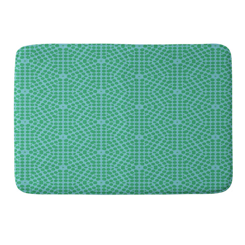 Emmie K SPRING BLOOM DOT BLUE GREEN Memory Foam Bath Mat