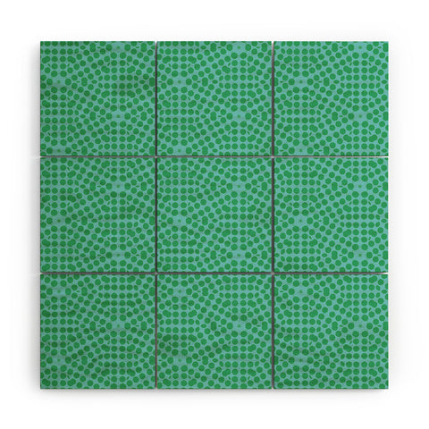 Emmie K SPRING BLOOM DOT BLUE GREEN Wood Wall Mural