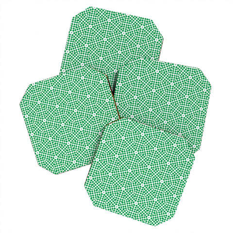 Emmie K SPRING BLOOM DOT GREEN Coaster Set