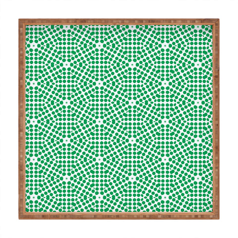 Emmie K SPRING BLOOM DOT GREEN Square Tray