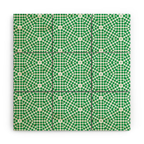 Emmie K SPRING BLOOM DOT GREEN Wood Wall Mural