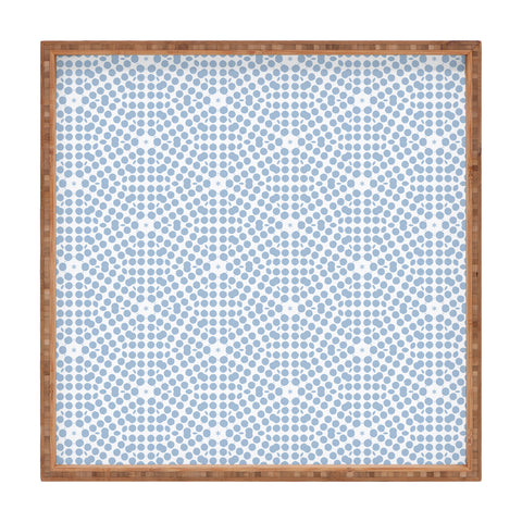Emmie K SPRING BLOOM DOT PALE BLUE Square Tray