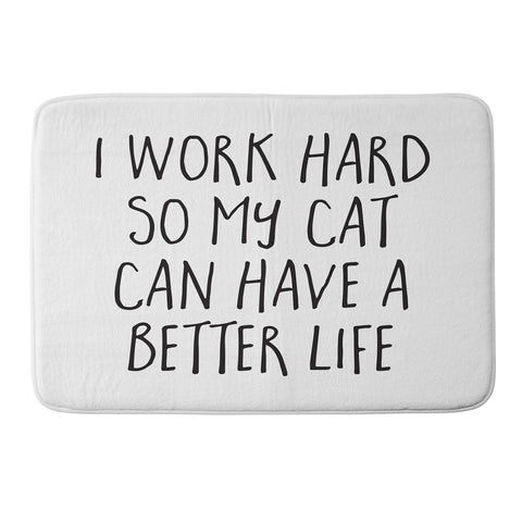 EnvyArt Cat Better Life Memory Foam Bath Mat