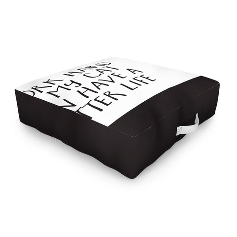 EnvyArt Cat Better Life Outdoor Floor Cushion