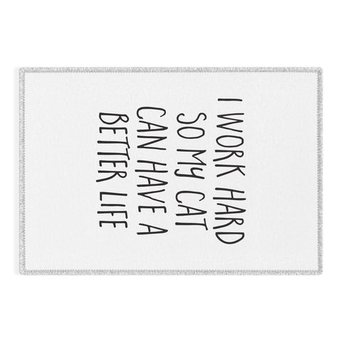 EnvyArt Cat Better Life Outdoor Rug