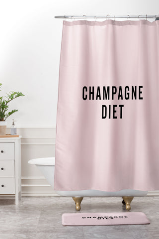 EnvyArt Champagne Diet Shower Curtain And Mat