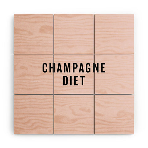 EnvyArt Champagne Diet Wood Wall Mural